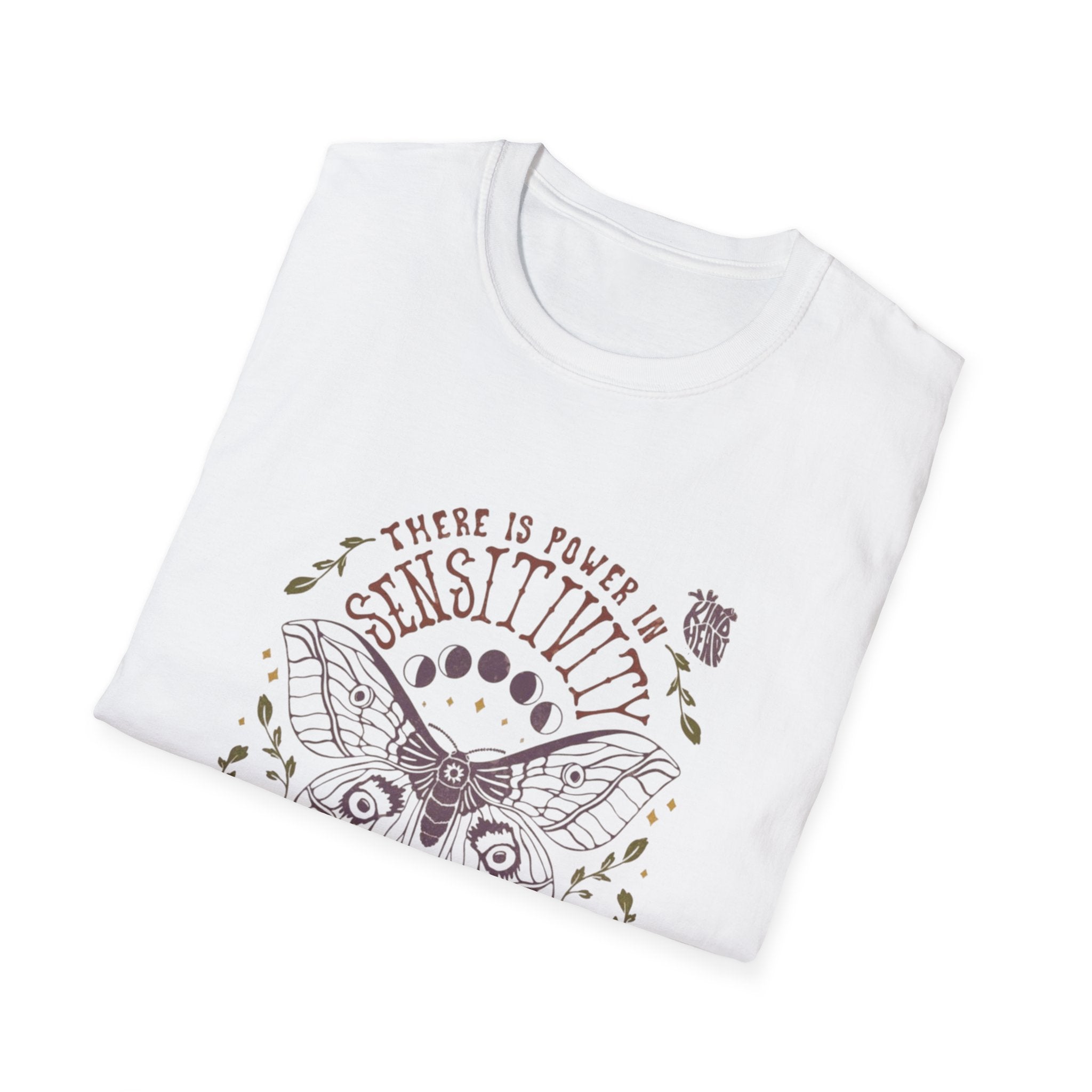 Sensitive Strength T‑Shirt — "There Is Power In Sensitivity, There Is Strength In Tenderness" Owl Graphic