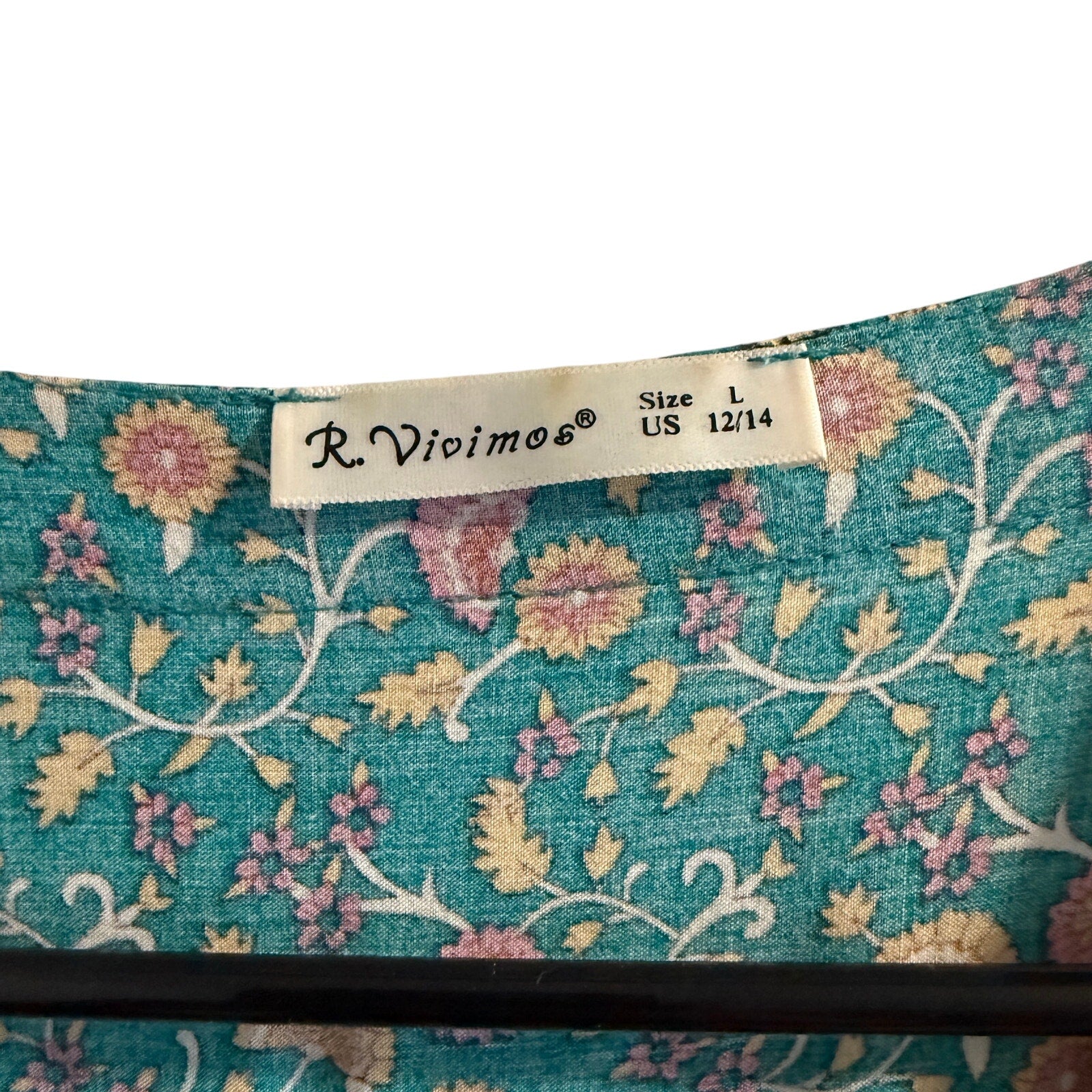 Boho Floral Maxi Dress – Teal Paisley Print, Tiered Hem, Tassel Tie Waist, Short Sleeve Flowy Summer Dress