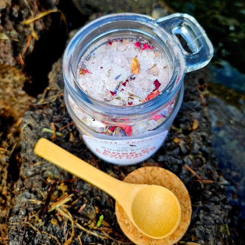 Rose & Lavender Bath Salts – Handmade Relaxation Soak | Aromatherapy, Natural Spa Detox