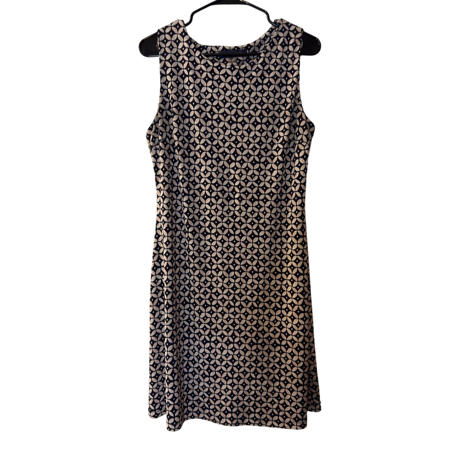 Women’s Tommy Hilfiger Navy A-Line Dress Size 8 – Excellent Condition Navy & Beige Patterned