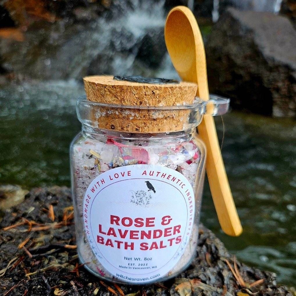 Rose & Lavender Bath Salts – Handmade Relaxation Soak | Aromatherapy, Natural Spa Detox